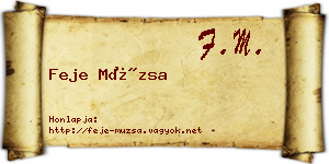Feje Múzsa névjegykártya